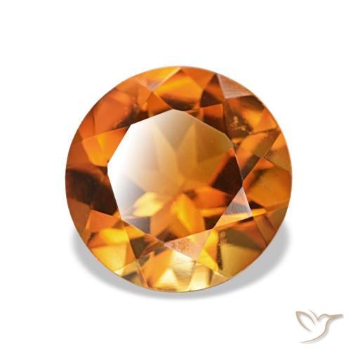 Citrine Orange brun naturelle Coupe roude, 1.79 ct, VVS-VS