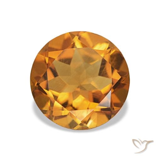 Citrine Orange brunâtre naturelle Coupe roude, 1.54 ct, VVS-VS