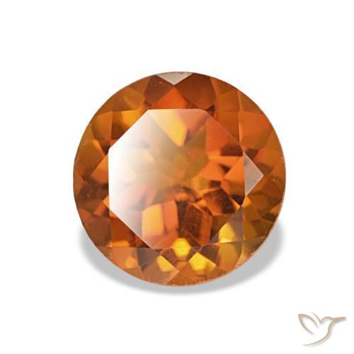 Citrine Orange foncé naturelle Coupe roude, 1.25 ct, VVS-VS