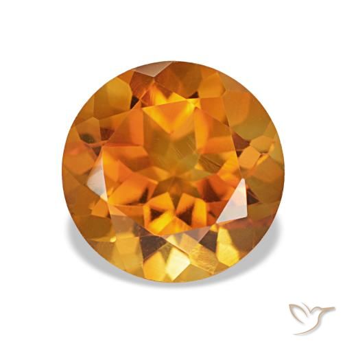 Citrine Orange brun naturelle Coupe roude, 1.90 ct, VVS-VS