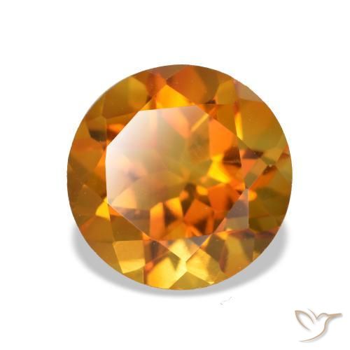 Citrine Orange brun naturelle Coupe roude, 1.90 ct, VVS-VS