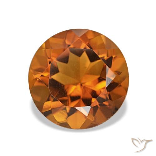 Citrine Orange rougeâtre naturelle Coupe roude, 1,90 ct, VS