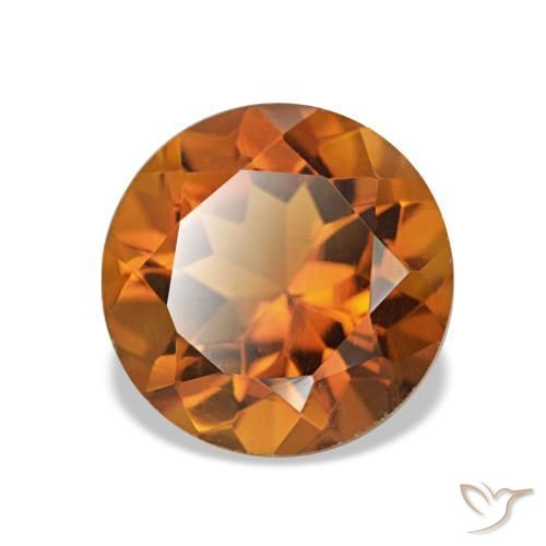 Citrine Orange rougeâtre naturelle Coupe roude, 1,90 ct, VS