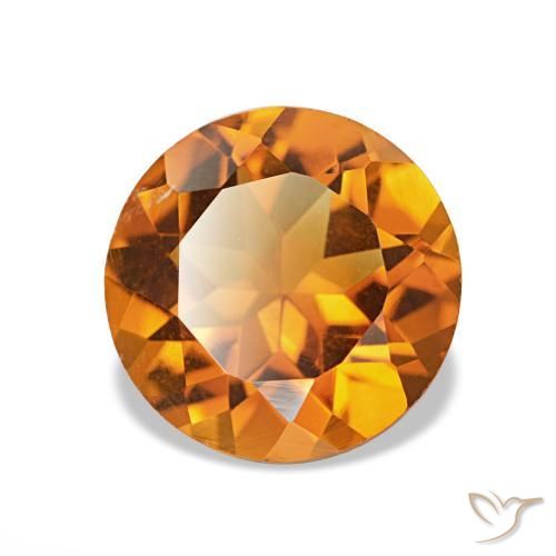 Citrine Orange brun naturelle Coupe roude, 1.74 ct, VS