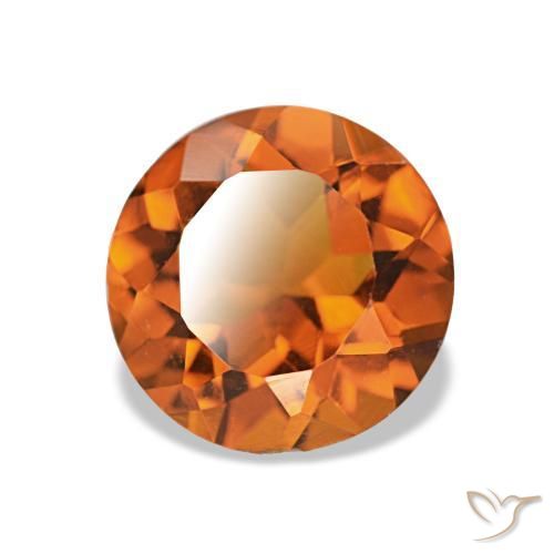 Citrine Orange feu naturelle Coupe roude, 1.50 ct, VS