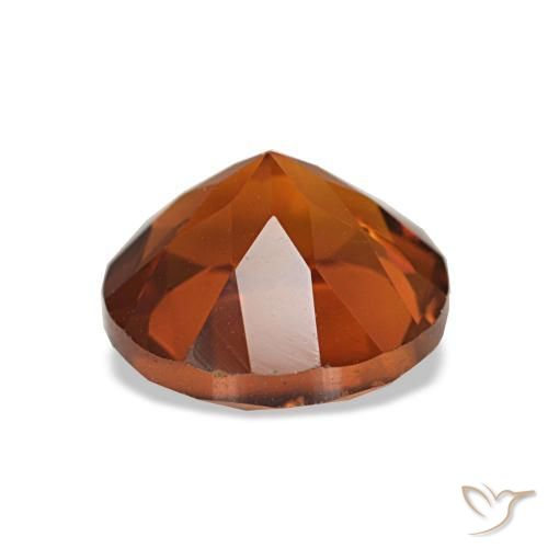 Citrine orange rougeâtre naturelle coupe roude, 1,85 ct, VS