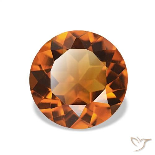 Citrine orange intense naturelle coupe roude, 1,61 ct, VS