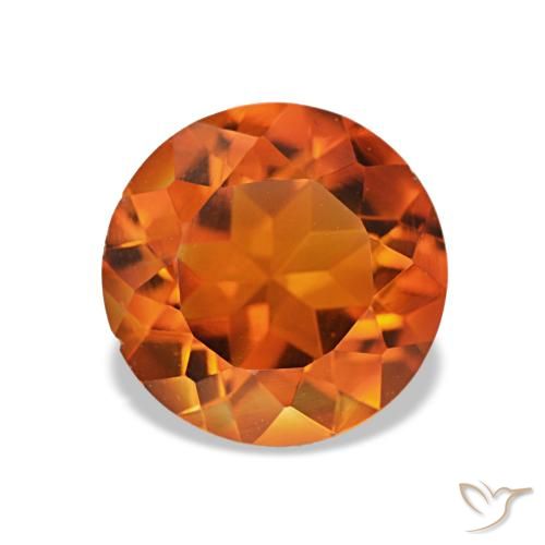 Citrine Orange moyen naturelle Coupe roude, 1.56 ct, VS