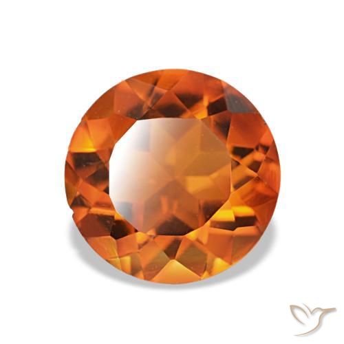 Citrine Orange moyen naturelle Coupe roude, 1.56 ct, VS