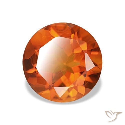 Citrine orange intense naturelle coupe roude, 1,80 ct, VVS