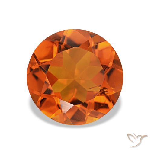 Citrine orange de 1,57 ct, rond, VS