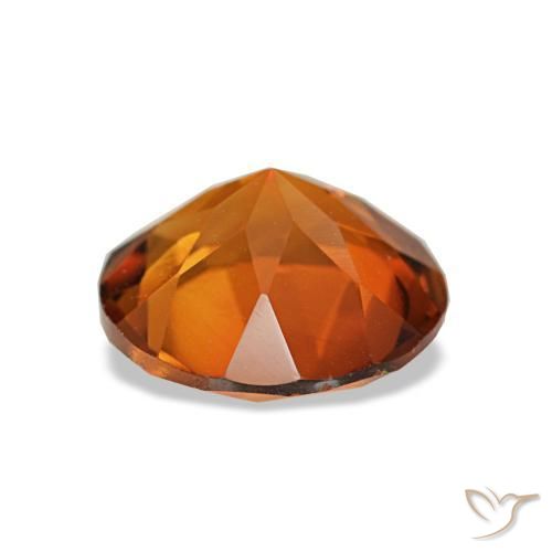 Citrine orange naturelle coupe roude, 1,57 ct, VS