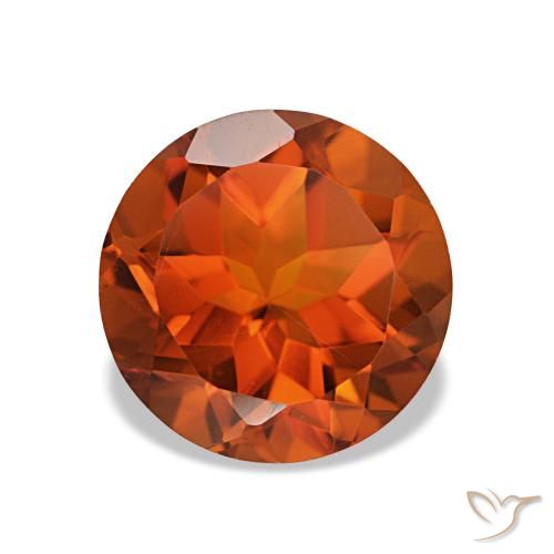 Citrine orange intense de 1,88 ct, rond, VVS
