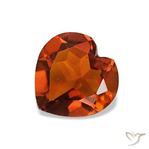 Citrine Orange feu naturelle Forme de coeur, 1.00 ct, VS