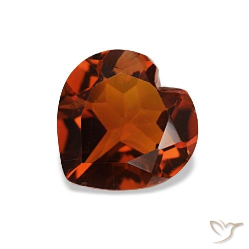 Citrine Orange rougeâtre naturelle Forme de coeur, 1.03 ct, VS