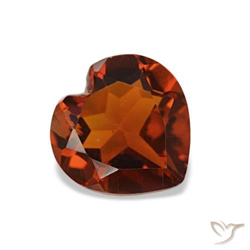Citrine Orange rougeâtre naturelle Forme de coeur, 1.03 ct, VS