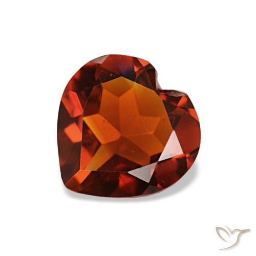 Citrine orange foncé naturelle forme de coeur, 0,98 ct, VS