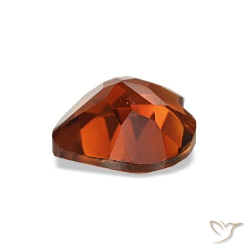 Citrine orange foncé naturelle forme de coeur, 0,98 ct, VS