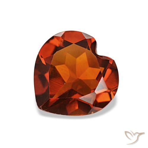 Citrine Orange foncé naturelle Forme de coeur, 1.08 ct, VS
