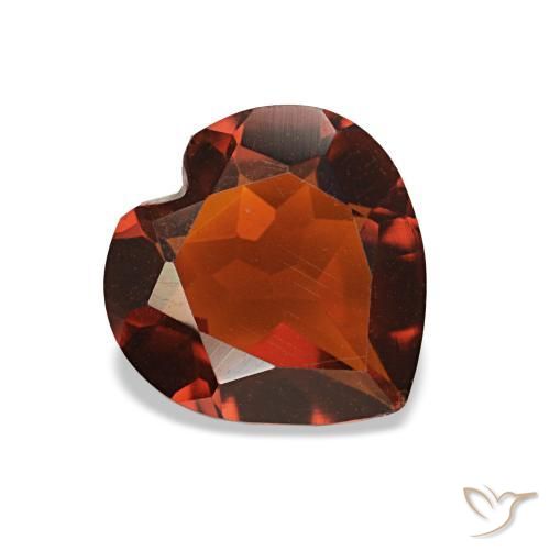 Citrine Orange foncé naturelle Forme de coeur, 0.88 ct, VS