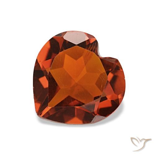 Citrine Orange feu naturelle Forme de coeur, 1.00 ct, VS