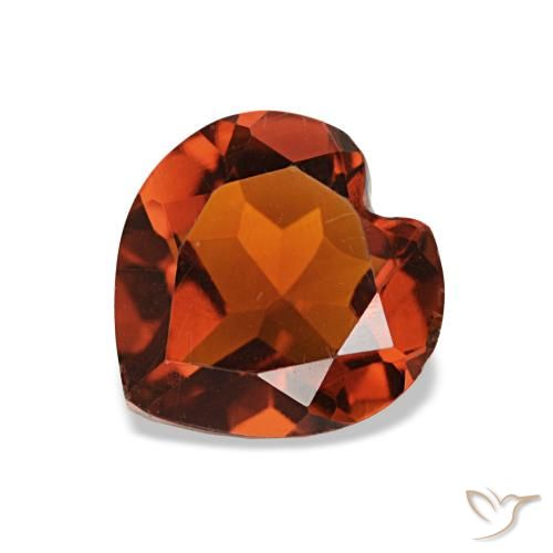 Citrine Orange foncé naturelle Forme de coeur, 0.96 ct, VS-SI