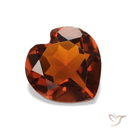 Citrine Orange foncé naturelle Forme de coeur, 0.96 ct, VS-SI