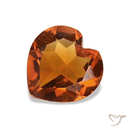 Citrine orange intense de 0,92 ct, cœur, VVS-VS