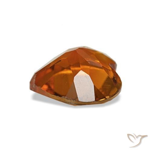 Citrine Orange foncé naturelle Forme de coeur, 0.93 ct, VS