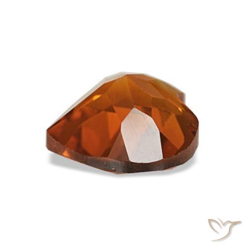 Citrine orange intense naturelle forme de coeur, 1,03 ct, VS