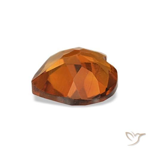Citrine Orange rougeâtre naturelle Forme de coeur, 0.94 ct, VVS