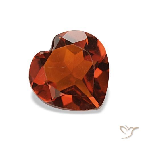 Citrine Orange foncé naturelle Forme de coeur, 1.05 ct, VVS
