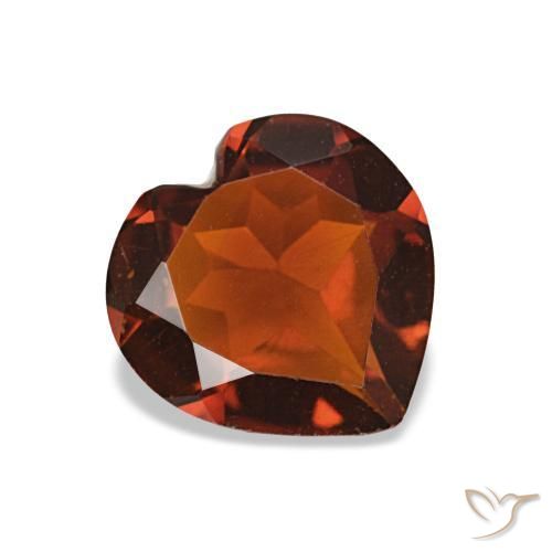 Citrine Orange moyen naturelle Forme de coeur, 0.87 ct, VVS
