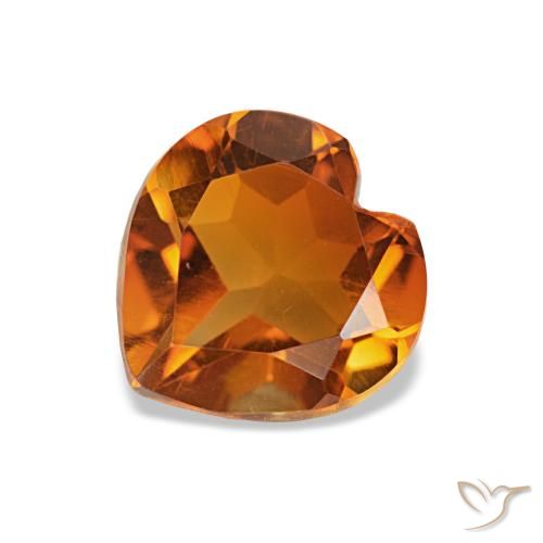 Citrine orange moyen de 1,10 ct, cœur, VVS
