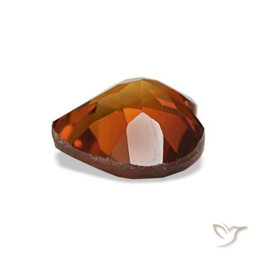 Citrine orange moyen naturelle forme de coeur, 1,10 ct, VVS
