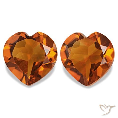 Achetez naturel 2,14ct orange moyen citrine gems, forme de coeur, en provenance brésil chez gemselect. en stock, livraison internationale!