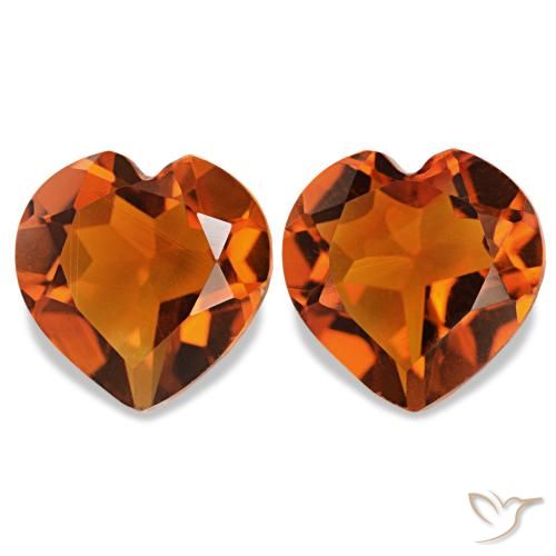 2.00ctw Orange rougeâtre Citrine, Cœur, VVS