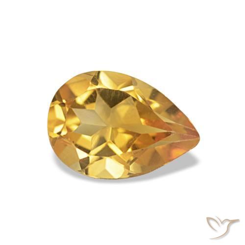 Citrine Orange-or naturelle En forme de poire, 0.60 ct, VVS