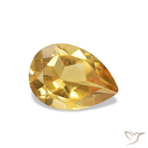 Citrine Doré naturelle En forme de poire, 0.69 ct, VVS