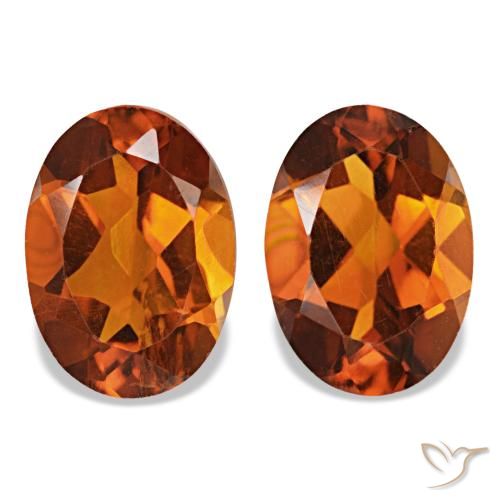 Citrine orange moyen de 1,51 ct, ovale, VS