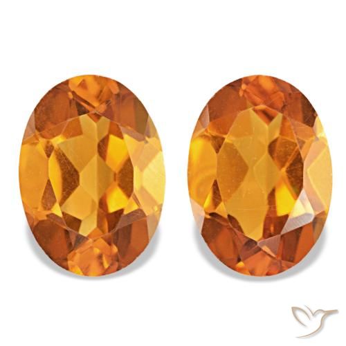 1.58ctw Orange brun Citrine, Ovale, VS