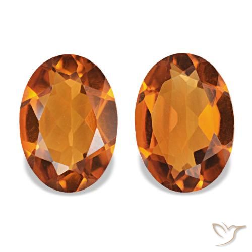 Citrine orange de 1,28 ct, ovale, VVS-VS