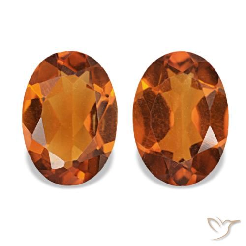 Citrine orange de 1,28 ct, ovale, VVS-VS
