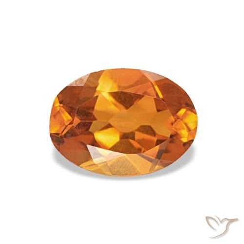 Citrine orange de 0,64 ct, ovale, VVS-VS