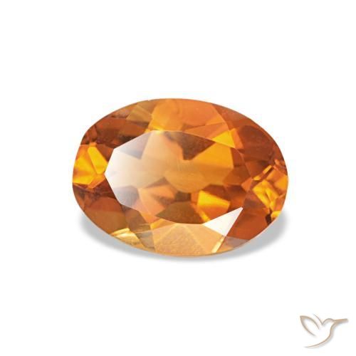 Citrine orange naturelle coupe ovale, 0,64 ct, VVS-VS