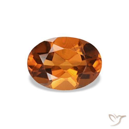 Citrine Orange foncé naturelle Coupe ovale, 0,73 ct, VVS-VS