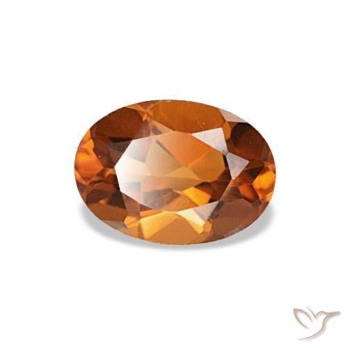 Citrine Orange foncé naturelle Coupe ovale, 0,73 ct, VVS-VS