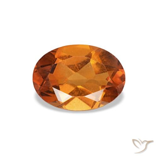 Citrine orange naturelle coupe ovale, 0,71 ct, VVS-VS