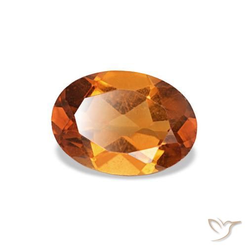 Citrine orange naturelle coupe ovale, 0,71 ct, VVS-VS