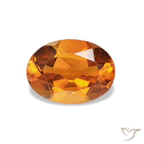 Citrine orange de 0,74 ct, ovale, VVS-VS